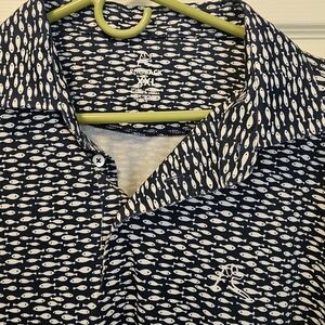 Rhoback Navy Fish-Print Men’s Polo Shirt